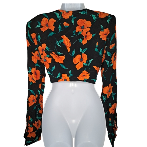 Zara Tie Front Crop Top Size L - Picture 2 of 12